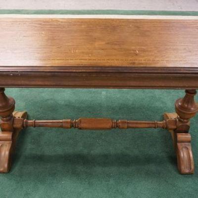 1195	WALNUT SOFA TABLE WITH 1 DRAWER AND PULL OUT SIDES, APPROXIMATELY 60 IN X 24 IN X 30 IN
