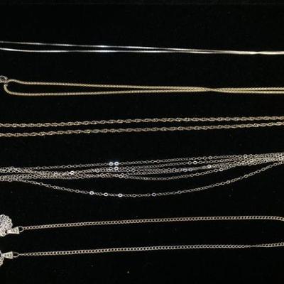 1110	5 STERLING SILVER NECKLACES, 1.463 OZT OVERALL
