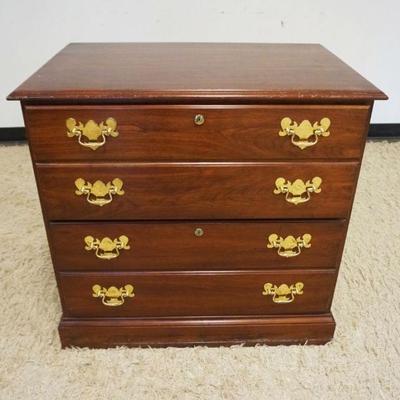 1200	STICKLEY CHERRY 1 DRAWER, 2 FAUX DRAWER STAND, BRUISING AROUND EDGES, APPROXIMATELY 54 IN X 17 IN X 29 IN H
