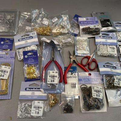  Assorted Jewelry Supplies- Jump Rings, Chains, Clasps, Jewelry Making Tools and more