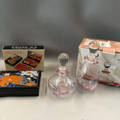 Perfume Bottles and Small Jewelry Box 