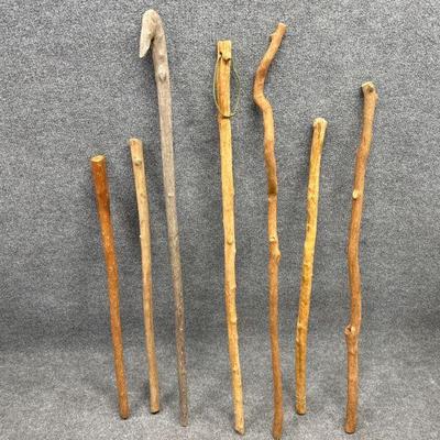 (7) Wooden Walking Sticks