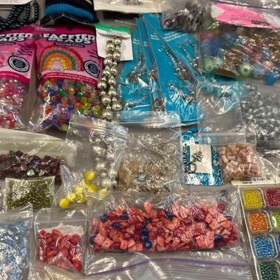  Assorted Beads and Jewlery Making Items