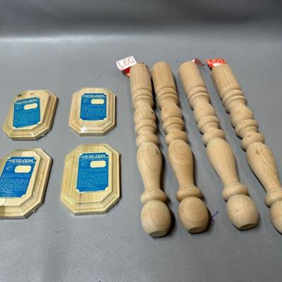 Small Wooden Plaques and Furniture Legs