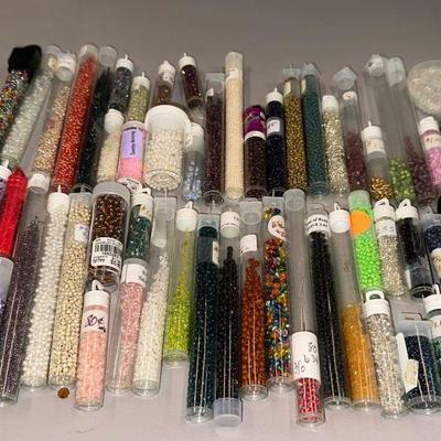  Assorted Beads- Tubes of Glass and Acrylic Beads