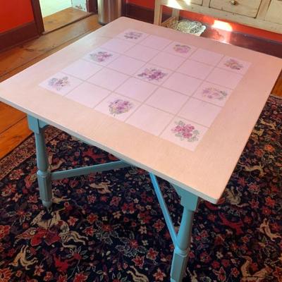 Hand decorated square table