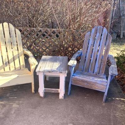 Adirondack chairs in funky paint