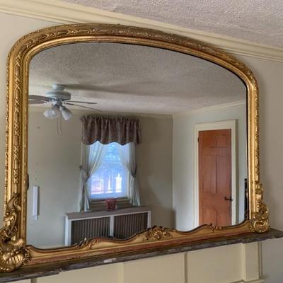 Antique over mantle mirror