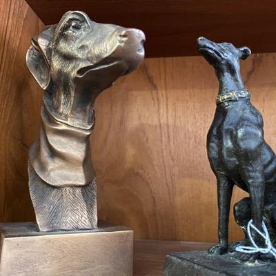 Large Collection of Greyhounds from Bronze to Ceramic throughout home
