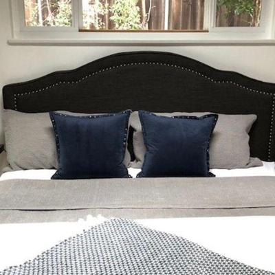 King dark grey upholstered headboard - two available