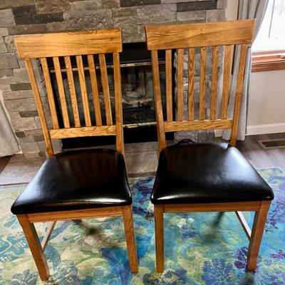 Solid wood chair pair.