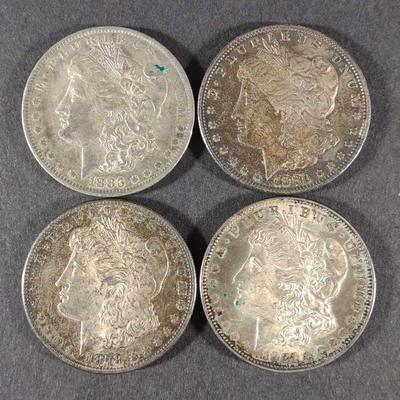 1878, 1880-S, 1883-O, 1921 Morgan Silver Dollars