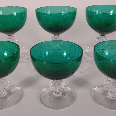 Morgantown Golf Ball Steigel Green Glass Sherbets