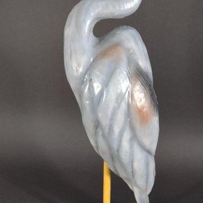 Mike & Susan Veasey Carved Blue Heron Folk Art