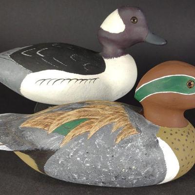 2 William Hamrick Greenwinged & Bufflehead Decoys