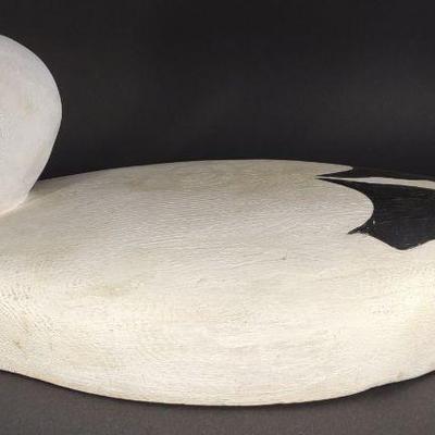 Large Wooden Snow Goose Decorative Decoy