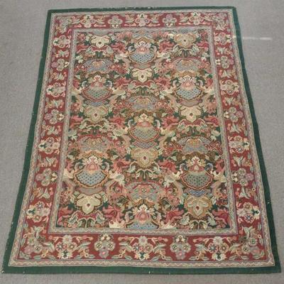 Chain Stitch Floral Decorated Rug / Tapestry