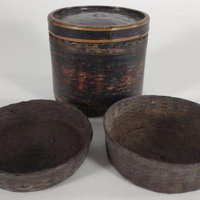 Antique Ethnographic Woven Nesting Bowl Set