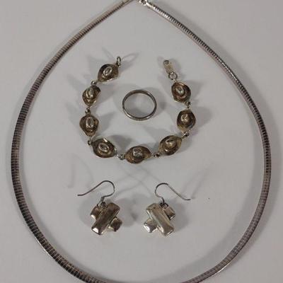 Vintage Sterling Silver Mixed Jewelry Suite