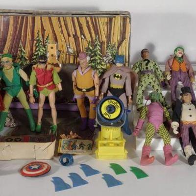 1970s Mego Super Hero Action Figures & Batcave