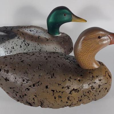 Pr Mike & Susan Veasey Cork Drake & Hen Decoys