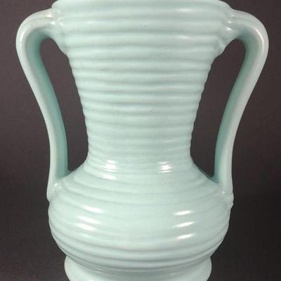 Bauer Ringware Blue Double Handle Vase