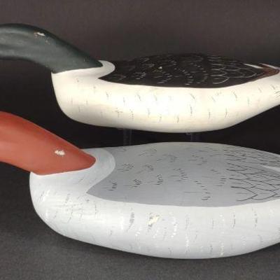 Pair of Hank Mears Merganser Duck Decoys