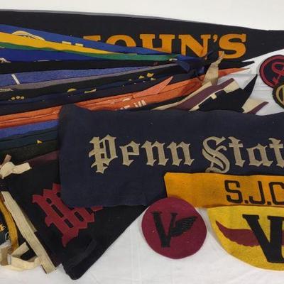 26pc Vintage Felt Pennants (College & Army Navy)