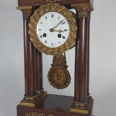 19th C Vincenti H&H French Portico clock