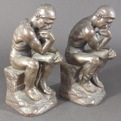 1930s Jennings Brothers The Thinker Bookends