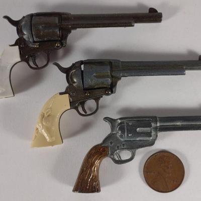 3 Vintage Toy Miniature Revolvers