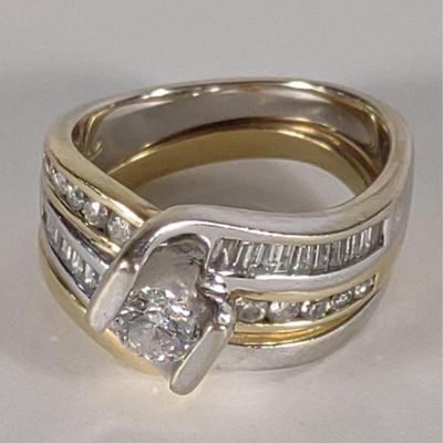 1 ctw Diamond 14K White Gold Bridal Ring Set
