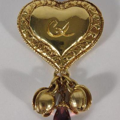 Christian Lacroix Large Heart Brooch Pin