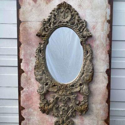 32” X 67” Large Wall Decor Piece with Mirror * Mirror Is 13” X 19”
