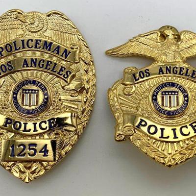 2~ L.A. Police Badge Reproductions * Hat & Chest Pins