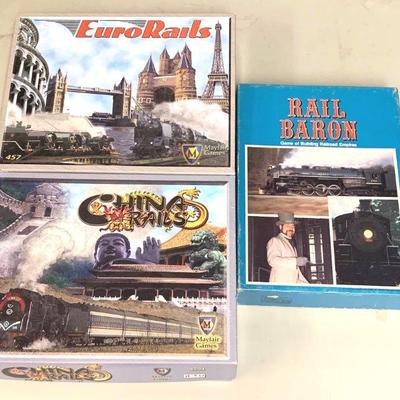 3~ Railroad Board Games * Euro Rails, Rail Baron & China Rails