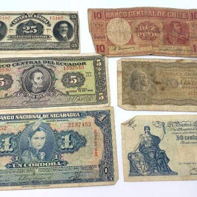 6~ Vintage South & Central American Currency