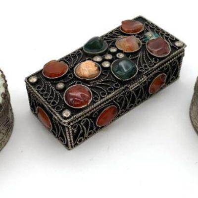 3~ Beautiful Metal Trinket Boxes * Asia Or Middle East * 2-3” Diameters