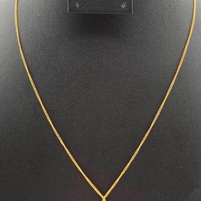 12K Gold Filled Cross Pendant & Chain