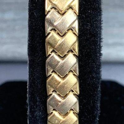 14K Gold 2-Toned Bracelet * Made In Turkey.  11.06g