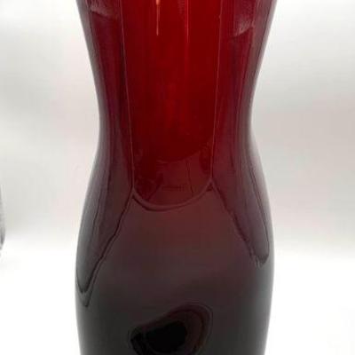 Red Glass Vase * Orrefors, Sweden
