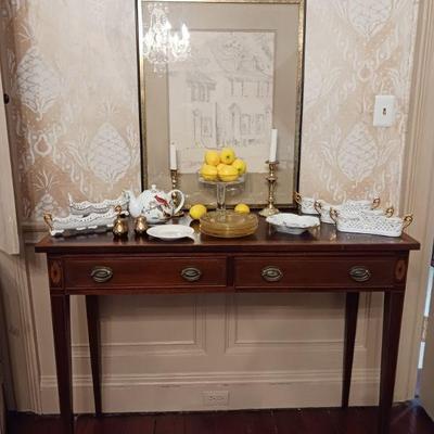 Baker Furniture "Charleston Reproductions" 2 Drawer sideboard. Some damage to top (see last photo).