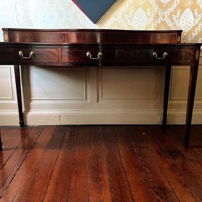 Baker Furniture "Charleston Reproductions" 3 drawer step-back buffet with lined felt interior. 