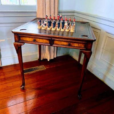 Table includes all chess pieces.4 Drawers for storage. 