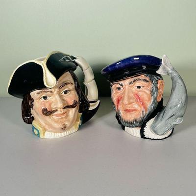 (2pc) SEAFARER TOBY JUGS | Royal Doulton Toby jugs; one of Capt Henry Morgan (1957) and the other of Capt Ahab of Moby Dick (1958) - l. 7...