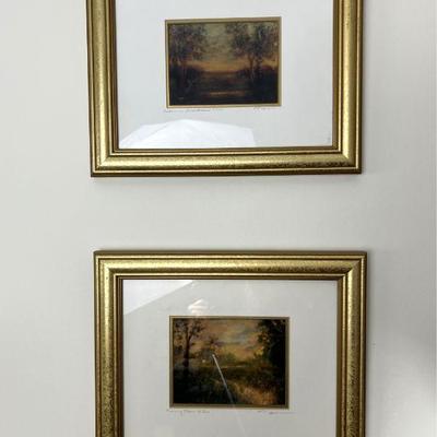 Pair Of Artist-Signed Antique Limited Edition Prints In Gilt FramesÂ 
