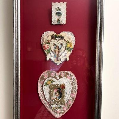 Victorian Era Valentines In A ShadowboxÂ 
