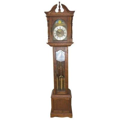 Vintage Emperor Walnut Grandfather Clock, Model 120 With 100M MovementÂ 
