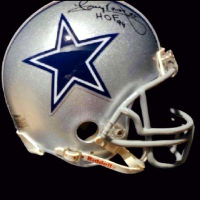 Tony Dorsett signed Dallas Cowboys Replica Mini Helmet HOF 94
Dallas Cowboys | Black Framed Wall Mounted Mini Helmet Logo | Display Case
