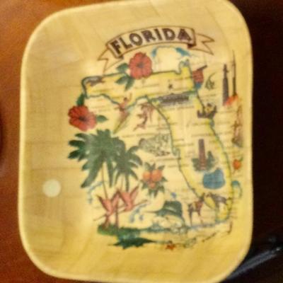 Bamboo  pressed bowl Florida tourist item